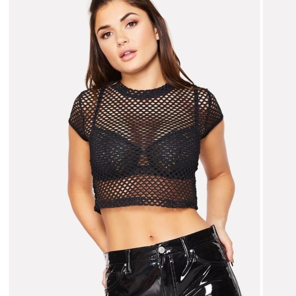 Fishnet Crop Top | Shein